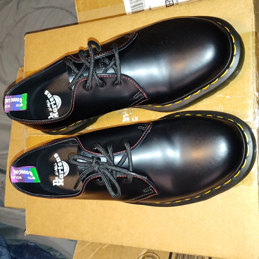1461 For Pride Smooth Black Leather Oxford Shoes